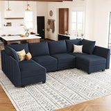 Oversized Modular Sectional Sofa Velvet U Shaped Couch