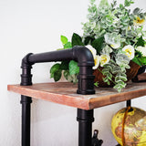 Industrial Bookshelves, Wood Pipe Bookshelf, 5 Shelf Rustic Display Storage Tall Standing