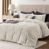 Fluffy Duvet Cover Set - Ultra Soft Plush Shaggy Comforter Cover Queen Size, Warm