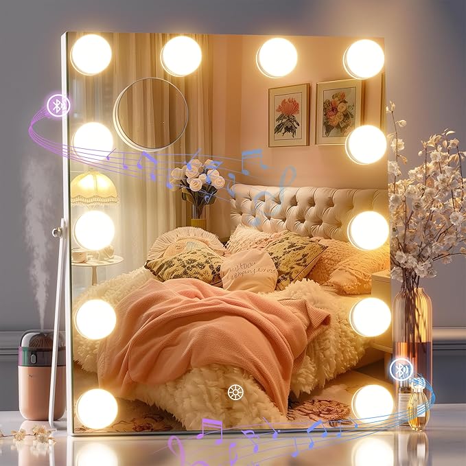 Vanity Mirror with Lights and Bluetooth Speaker,  Hollywood Mirror