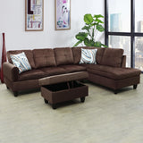 Sectional Sofa Couches for Living Room, Upholstered 4 Seat L-Shaped Sofa&Couch