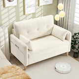 Loveseat Sofa, Small Couch for Living Room, Comfy Chenille Fabric Love Seat