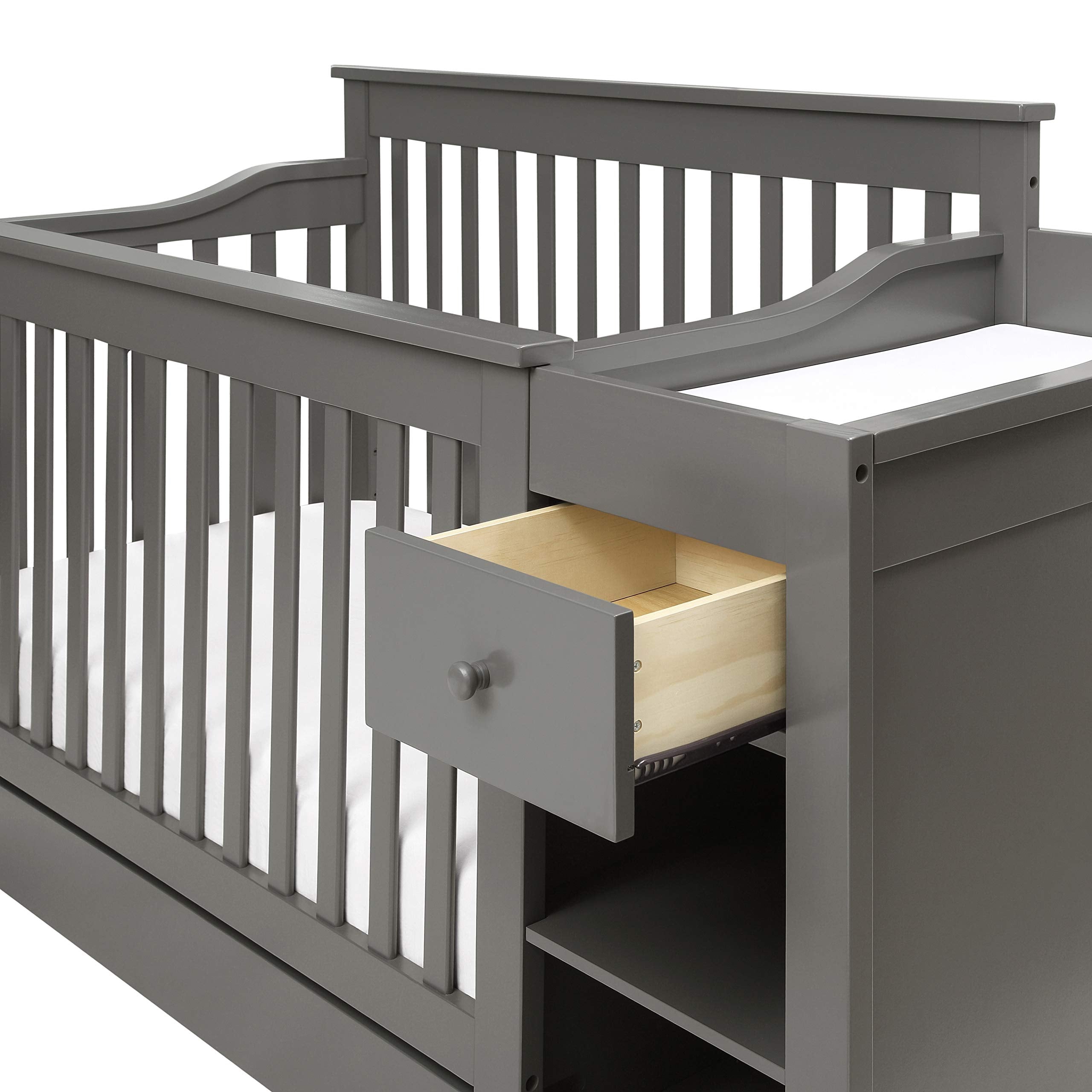 piedmont 4-in-1 Convertible Crib and Changer Combo in Slate