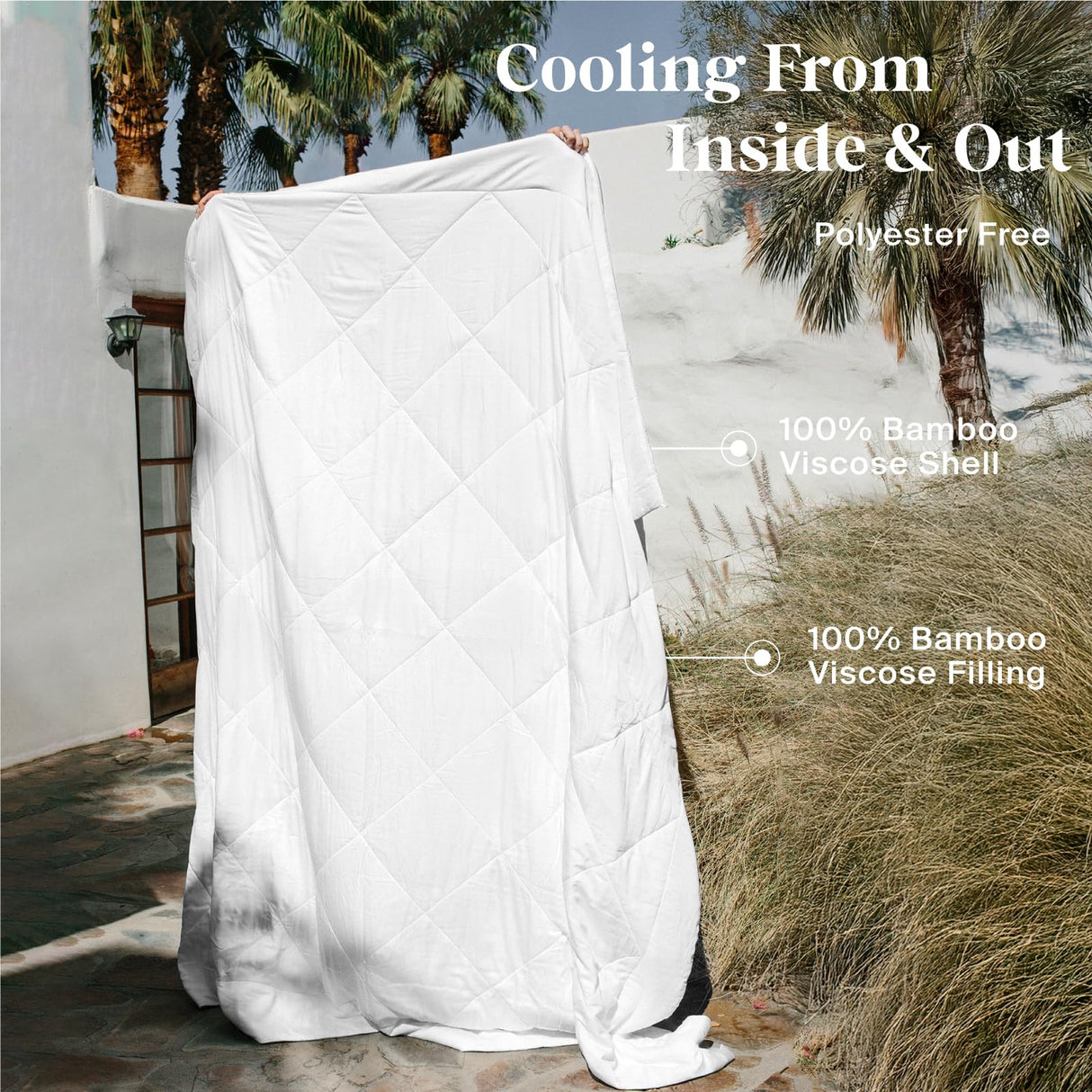 Lasuens 100% Viscose from Bamboo Comforter Queen, Cooling Duvet Insert, Down Alternative Blanket, 350 GSM All Season Summer Comforter - Soft and Fluffy Cooling Comforter for Hot Sleepers 94x90 Inches