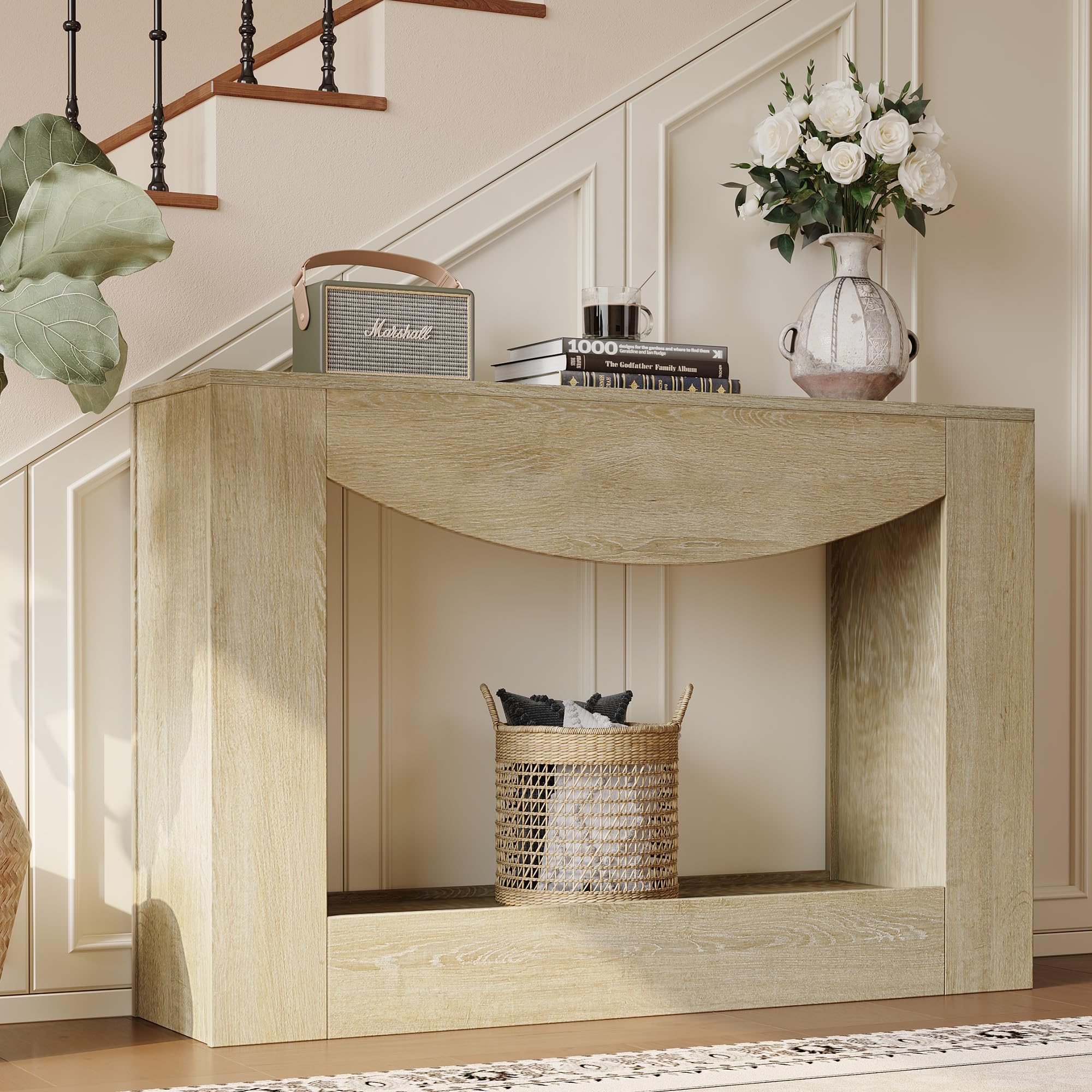 47" Farmhouse Console Table with LED Light