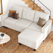 Velvet Sectional Couch with Storage, L Shaped Sofa