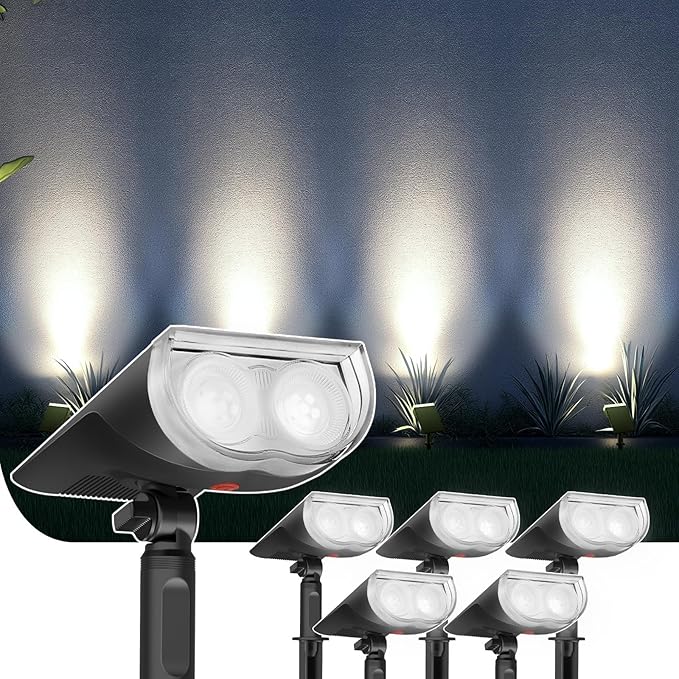 StarRayS 2-in-1 Solar Lights Outdoor Waterproof IP67, Color Changing Solar Spot Lights