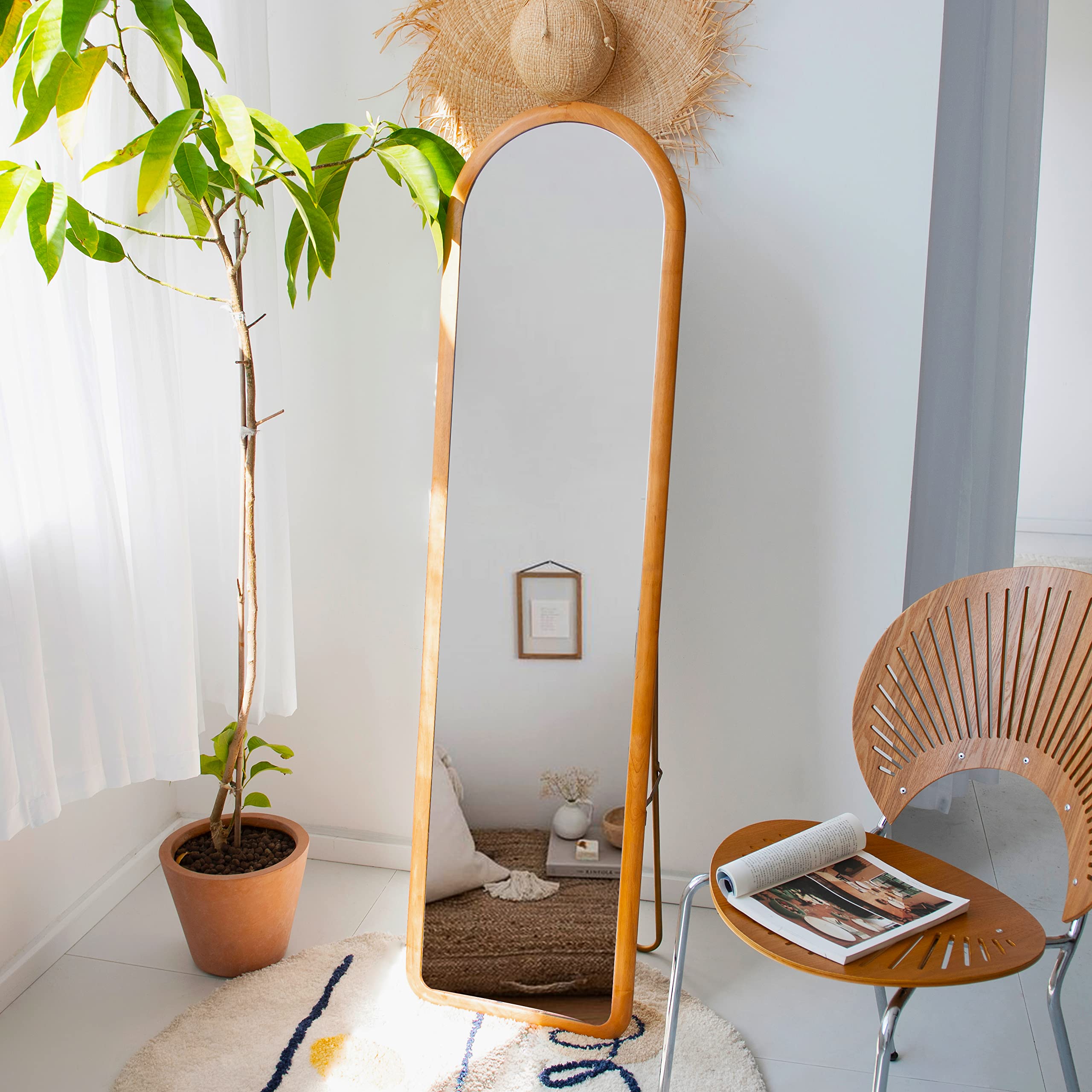 Arched Full Length Mirror with Stand