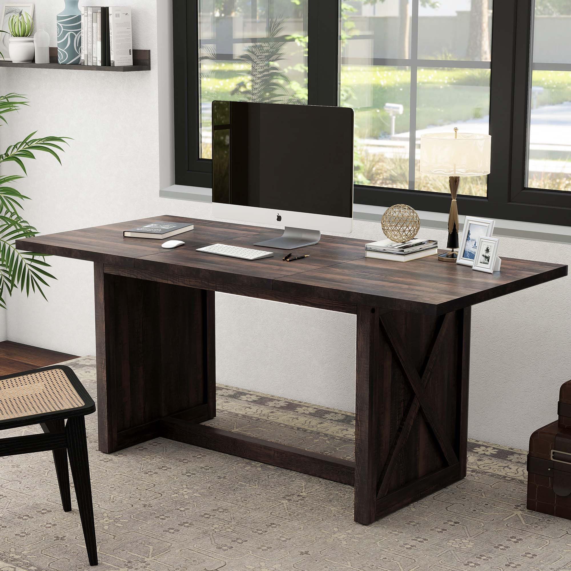 Executive Desk 6FT Home Office Desk 70.8’’ Large Conference Table with Heavy Duty