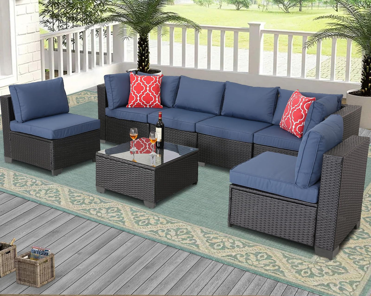 Patio Furniture Sets Outdoor Rattan Wicker Conversation Sofa