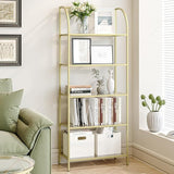 Bookcase Bookshelf, Tempered Glass Arched Bookshelf for More Storage