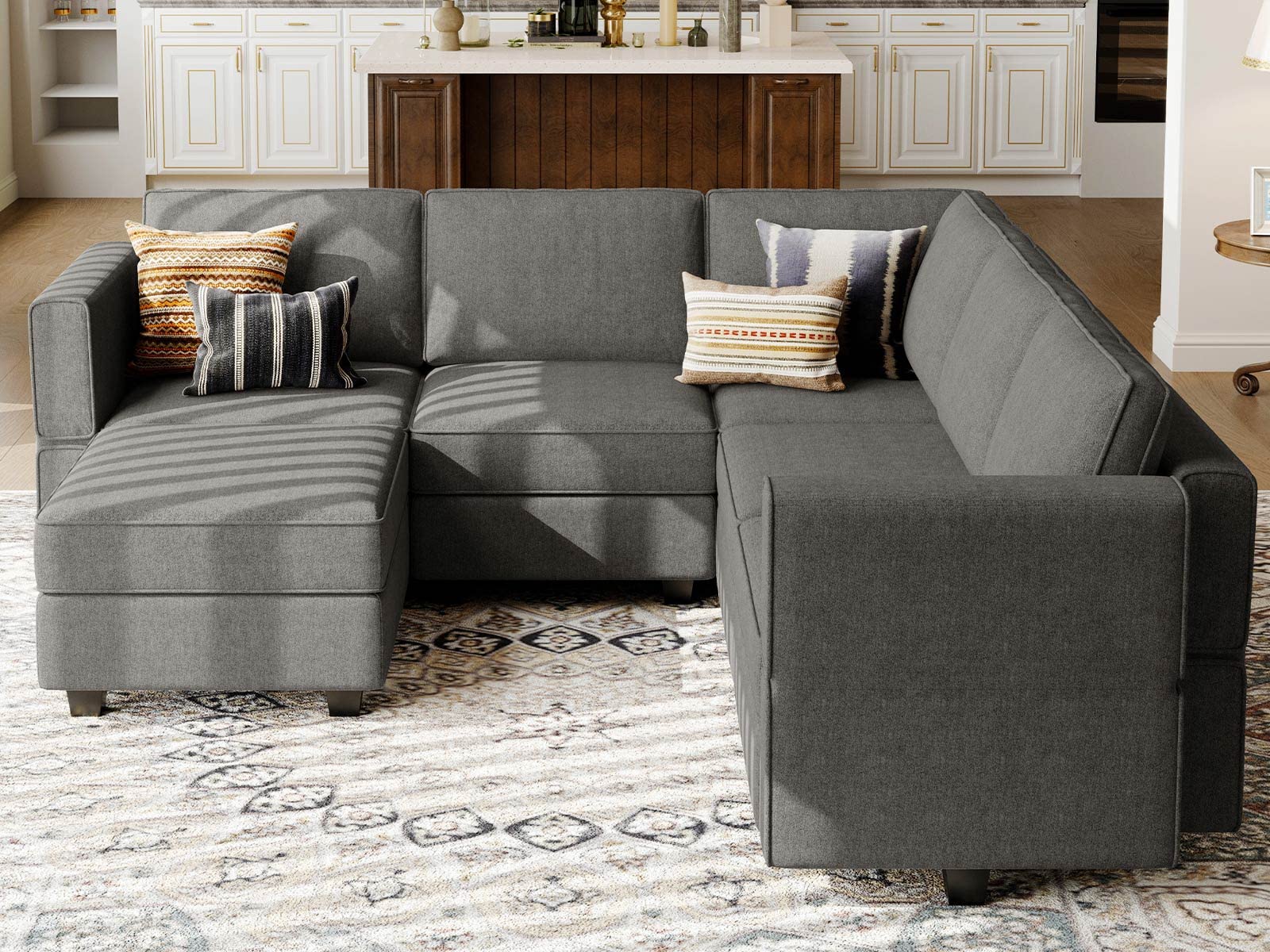 Modular Sectional Couch U-Shape Modulars Reversible Sectional Sofa