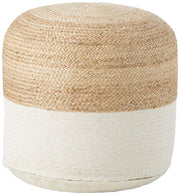 Sweed Valley Jute, Cotton & Farmhouse Poufs (19 x 19 Inches & 17.5 x 20.25 Inches)