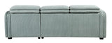 Zavala Chenille Adjustable Headrest Sectional Sofa in Light Green