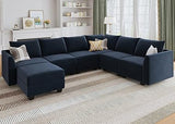 Sectional Sofa Velvet U Shaped Couch with Storage Oversized Modular