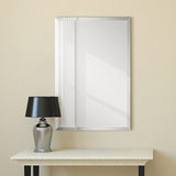 Rectangular Modern Beveled Wall Mirror, Frameless Bathroom Mirror, Ready to Hang