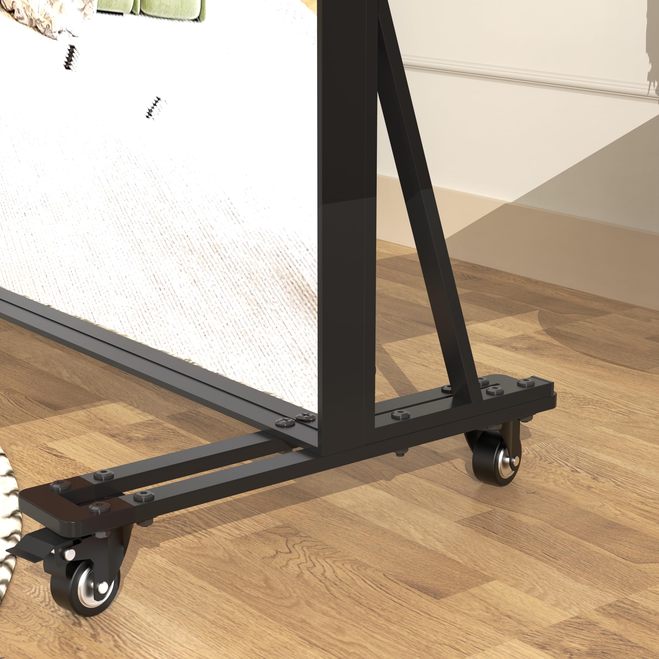 Full Length Mirror with Wheels - 360° Swivel Rolling Floor Mirror