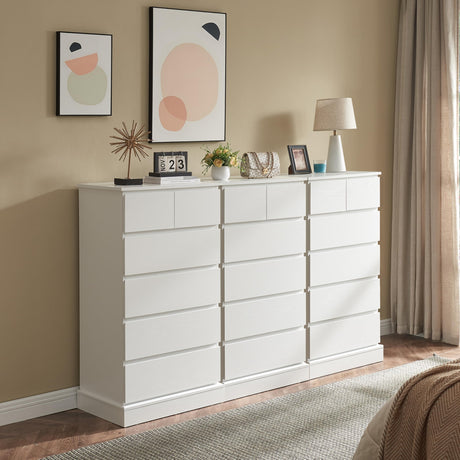 6 Drawer Dresser for Bedroom - White Tall Dresser & Chest of Drawers