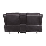 Wall-Hugger Manual Double Lay Flat Reclining Loveseat, Brown