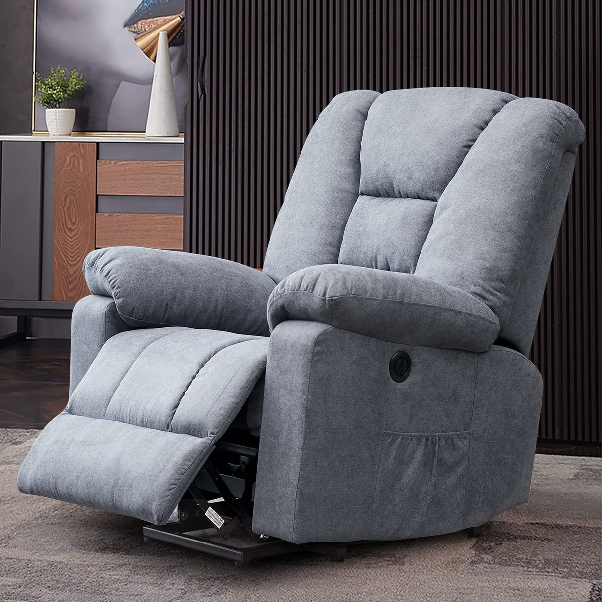 Electric Power Lift Recliner Chair for Elderly with Massage and Heat, Fabric Lift Recliner