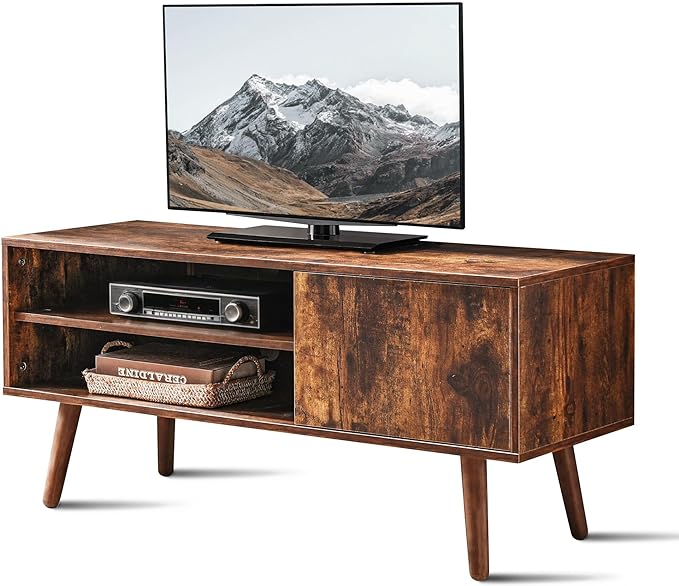 TV Stand for 50 Inch TV, Mid Century Modern Entertainment Center