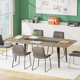 Conference Table, 70.86L x 35.43W x 29.52H Inches Boat Shaped Meeting Table, Modern