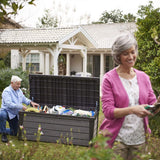 Outdoor Storage Deck Box, for Patio, Backyard & Garden, Brushwood, 120 Gal, Brown