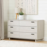 Fynn 6-Drawer Double Dresser, Winter Oak with Metal Handles