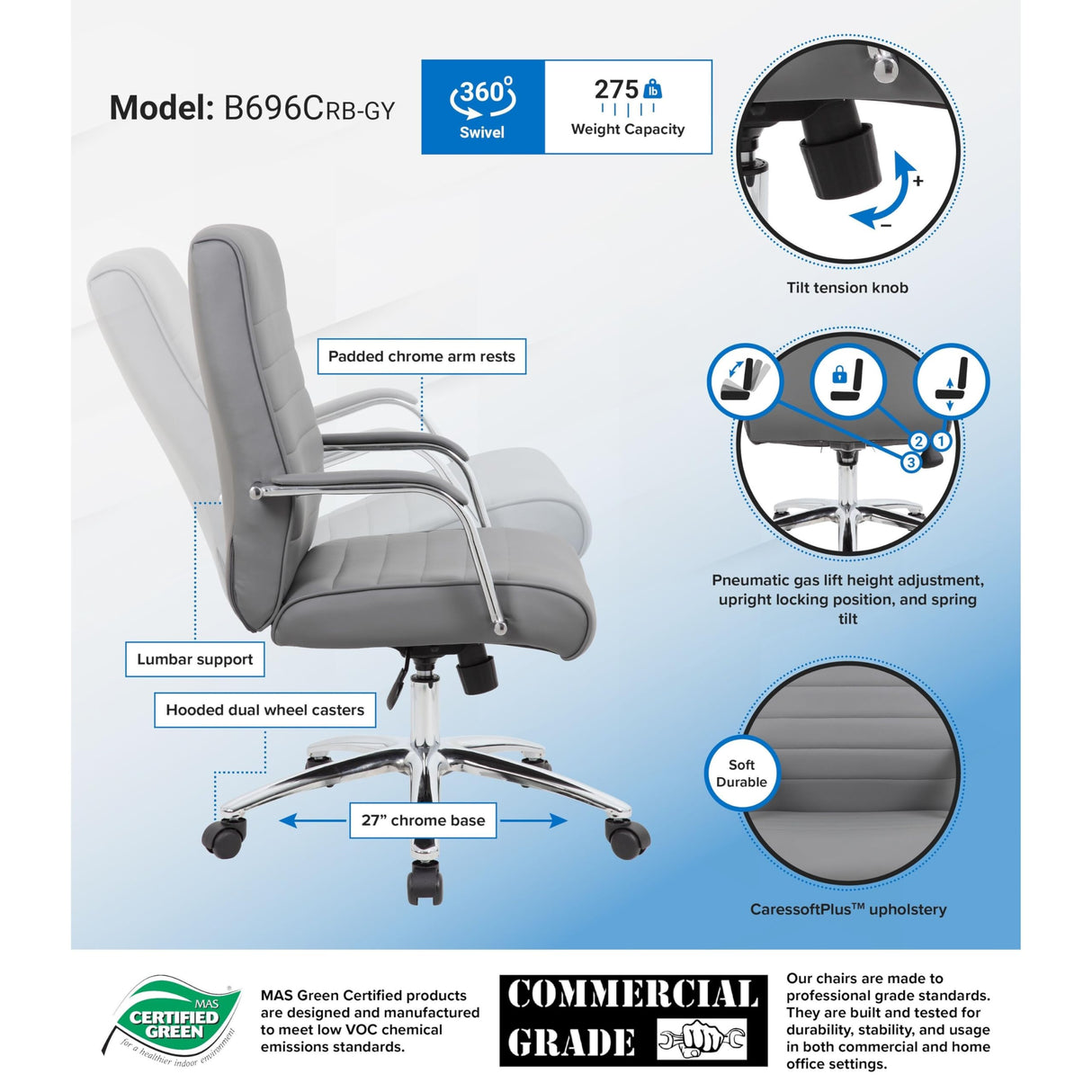 Modern Executive Conference Chair, Grey