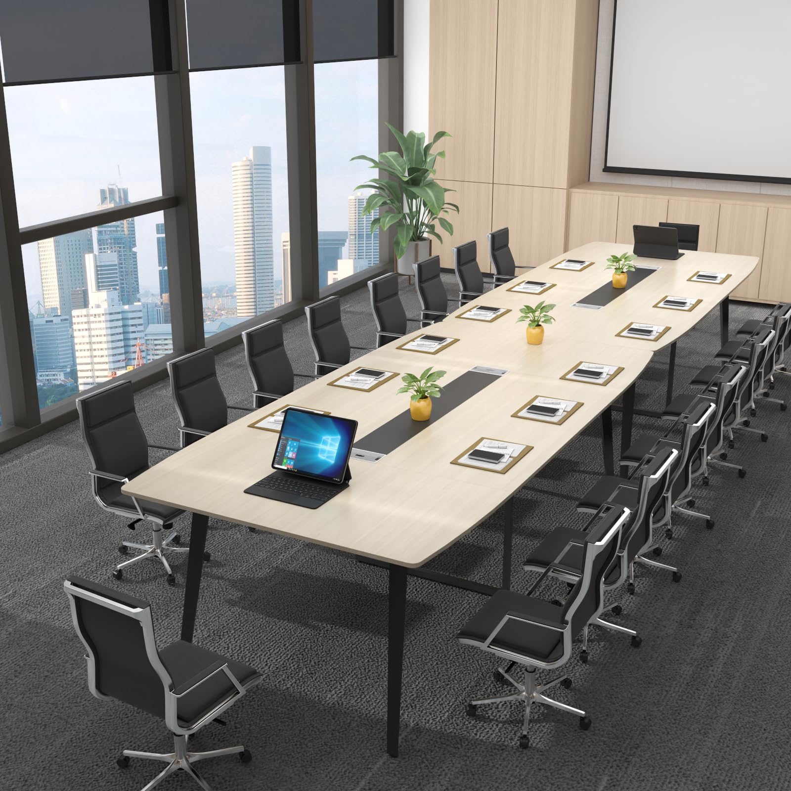 8FT Conference Table, 94.49" L x 47.24" W x 29.53" H Meeting Seminar Table