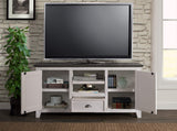 Monterey TV Stand, White with Grey Top