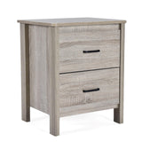 Olimont Contemporary 2 Drawer Nightstand, 19.15 "W x 15.75 "D x 23.25 "H, Sonoma Oak