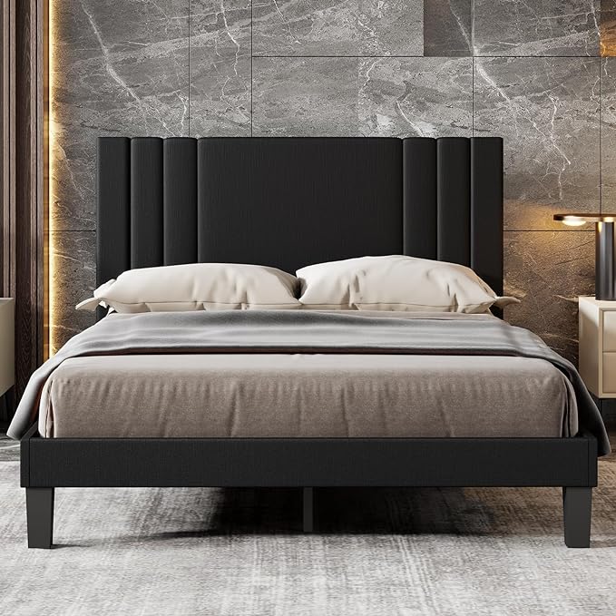 Bed Frame/with Reinforced Strong Support Legs and Headboard