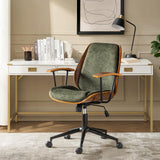 Modern Bentwood Office Chair - Ergonomic Swivel Desk Chair with Adjustable Height