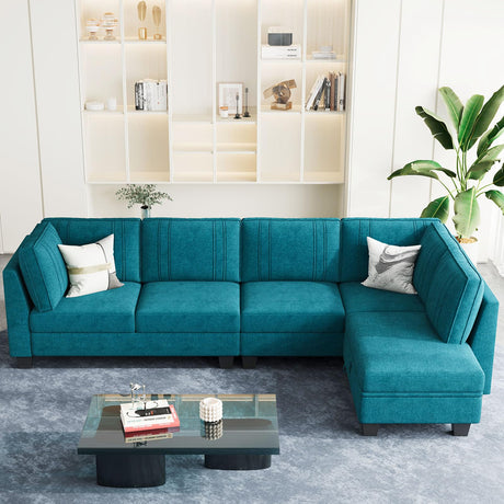 4 Seater Sectional Sofa with Reversible Chaise, L Shaped Sofa Sectional