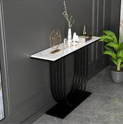 Console Table 35.4" High Marble Accent Table for Hall Nordic Marble Ultra Narrow