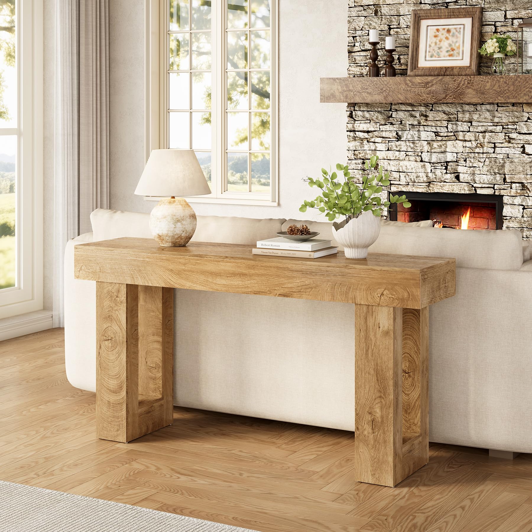 63 Inches Long Console Table for Entryway, Sofa Table Behind Couch, Wooden Entry Table