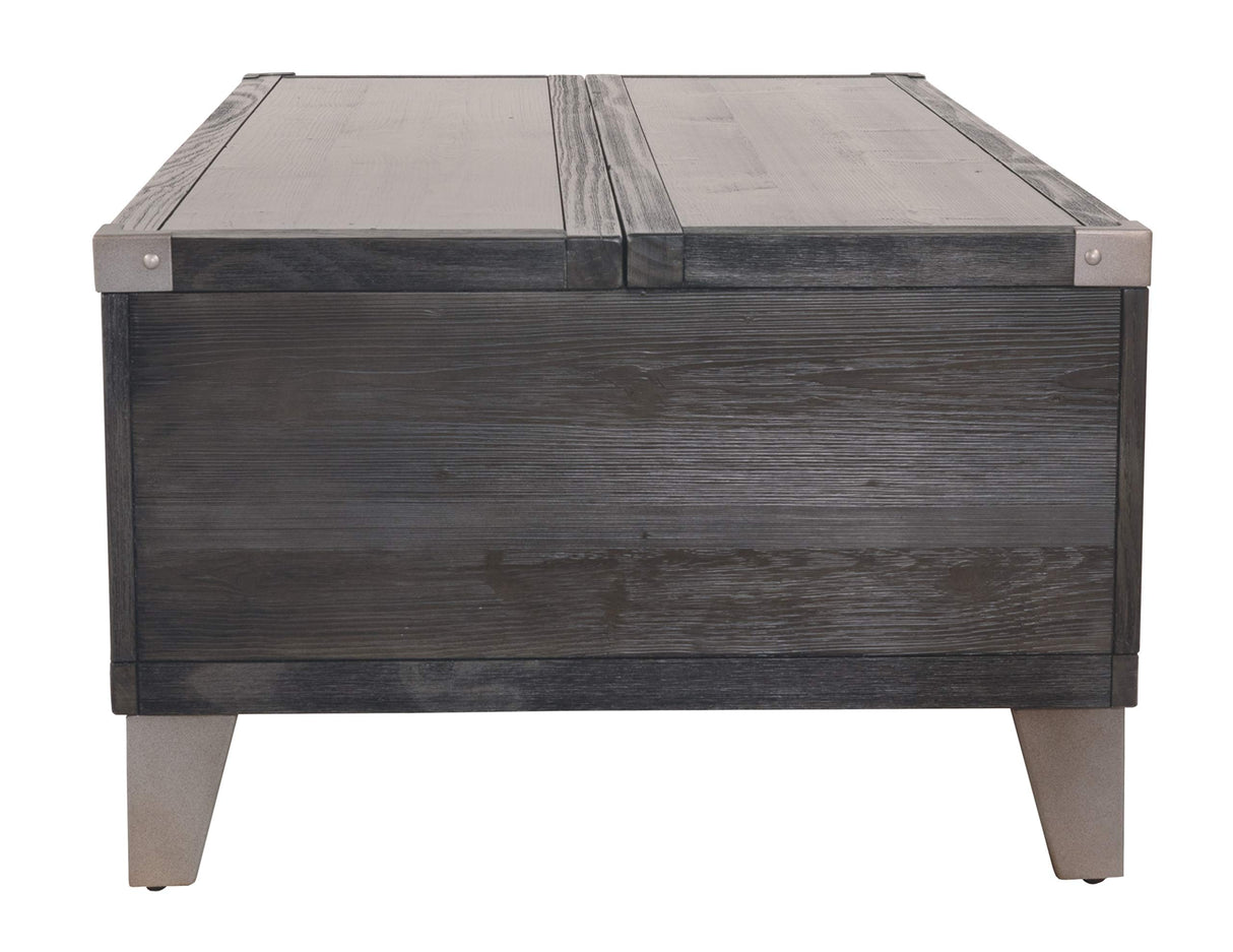 Todoe Industrial Rectangular Lift Top Coffee Table with 2 Storage Drawers,