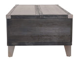 Todoe Industrial Rectangular Lift Top Coffee Table with 2 Storage Drawers,