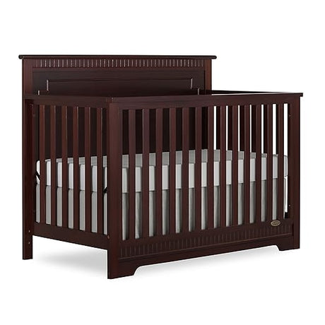 Morgan 5 in 1 Convertible Crib in Black, Greengaurd Gold Certified, Built of Sustainable