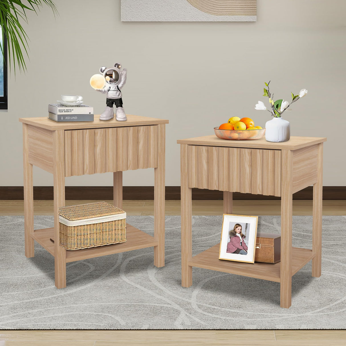 Nightstand, Side Table with Drawer Modern End Table with Storage Accent Bedside