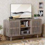 tV Stand for 55/60/65 inch TV, 30“Tall Entertainment Center with Power Outlets, Rustic