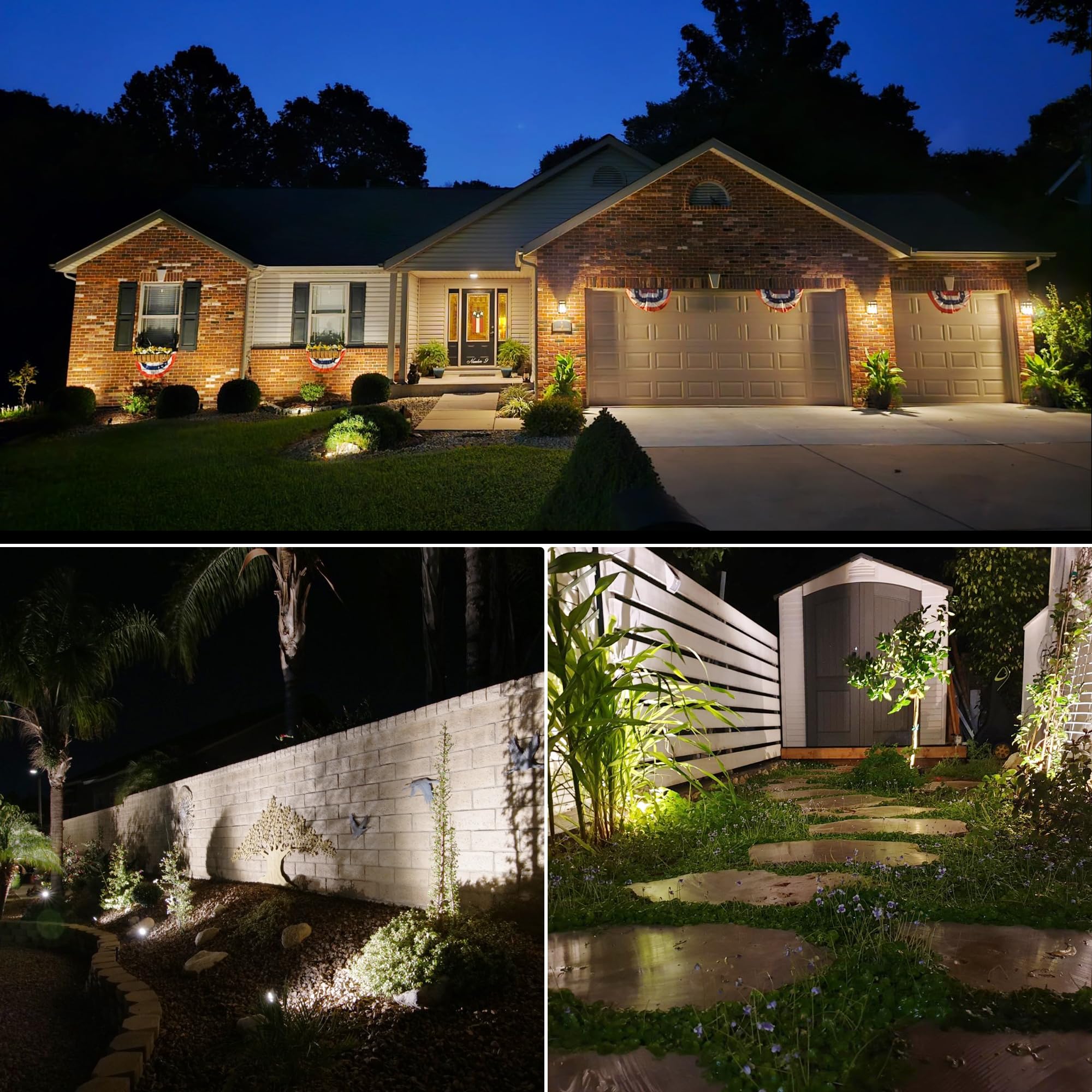 12 Pack Low Voltage Landscape Lights with 300W Transformer 12-24V LED