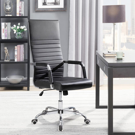 Office Desk Chair High Back Ribbed Executive Computer Chair, Adjustable Swivel Rolling