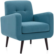 Mid Century Modern Accent Chair, Contemporary Vintage Upholstered Linen Armchair