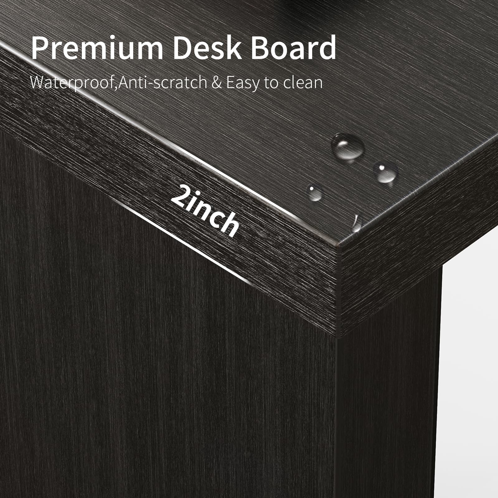 Executive Desk, Large Computer Office Writing Desk with Thickened Desktop, Fingerprint