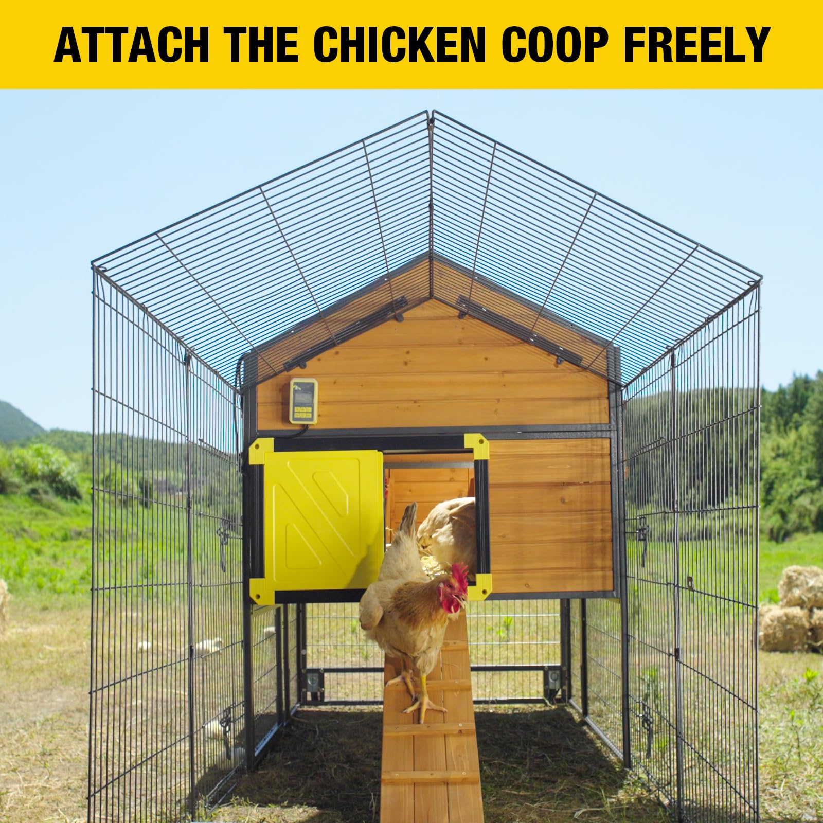 Chicken Coop 88" Metal Chicken Run with Waterproof Cover Portable Poultry Cage Large Hen House Outdoor Animal Enclosure Exercise Pen for Chicken,Duck,Goose,Rabbit Cat and Other Small Animals
