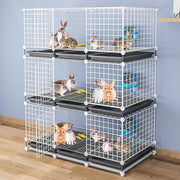 Portable Multi-Layer Rabbit Hutch, Indoor/Outdoor Encryption Bunny Hutch