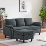 79" Convertible Sectional Sofa, Small L Shaped 3-Seat Couch with Reversible Chaise