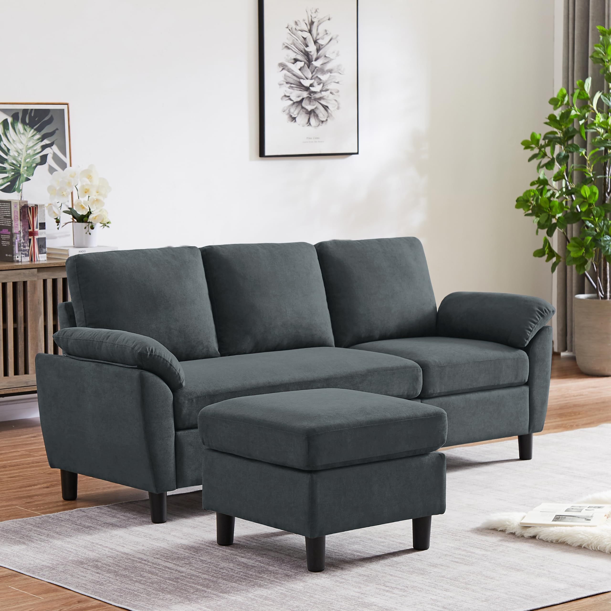 79" Convertible Sectional Sofa, Small L Shaped 3-Seat